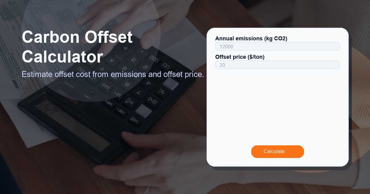 Estimate offset cost from emissions and offset price.