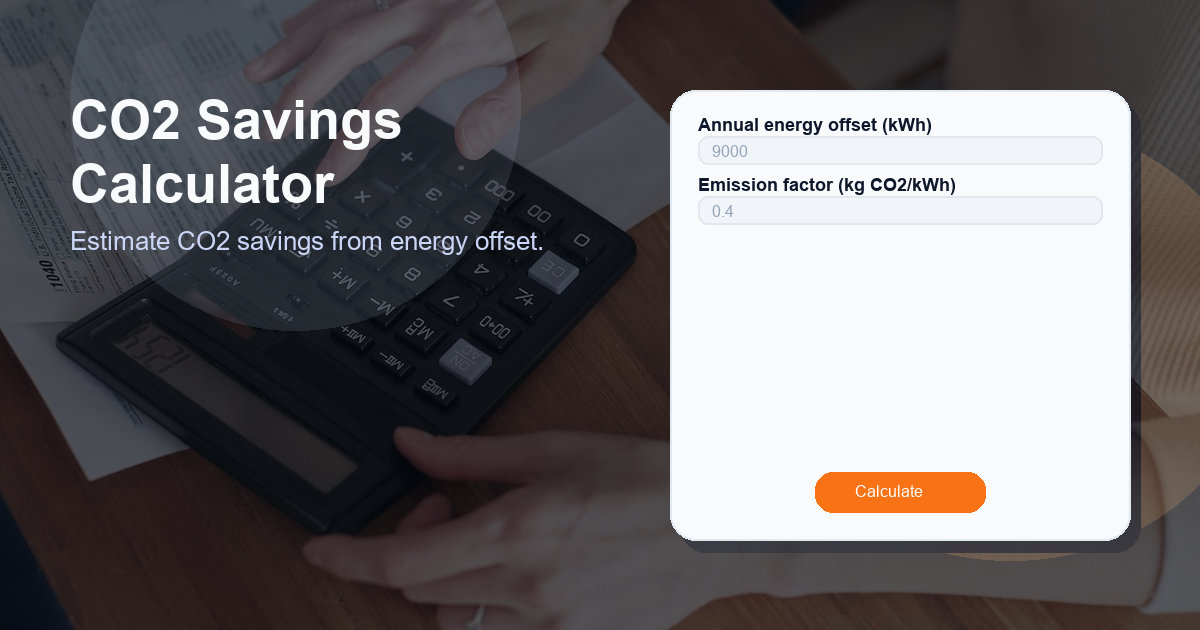 Estimate CO2 savings from energy offset.