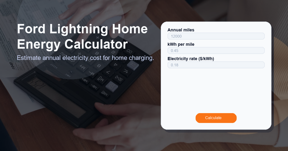 Estimate annual electricity cost for home charging.