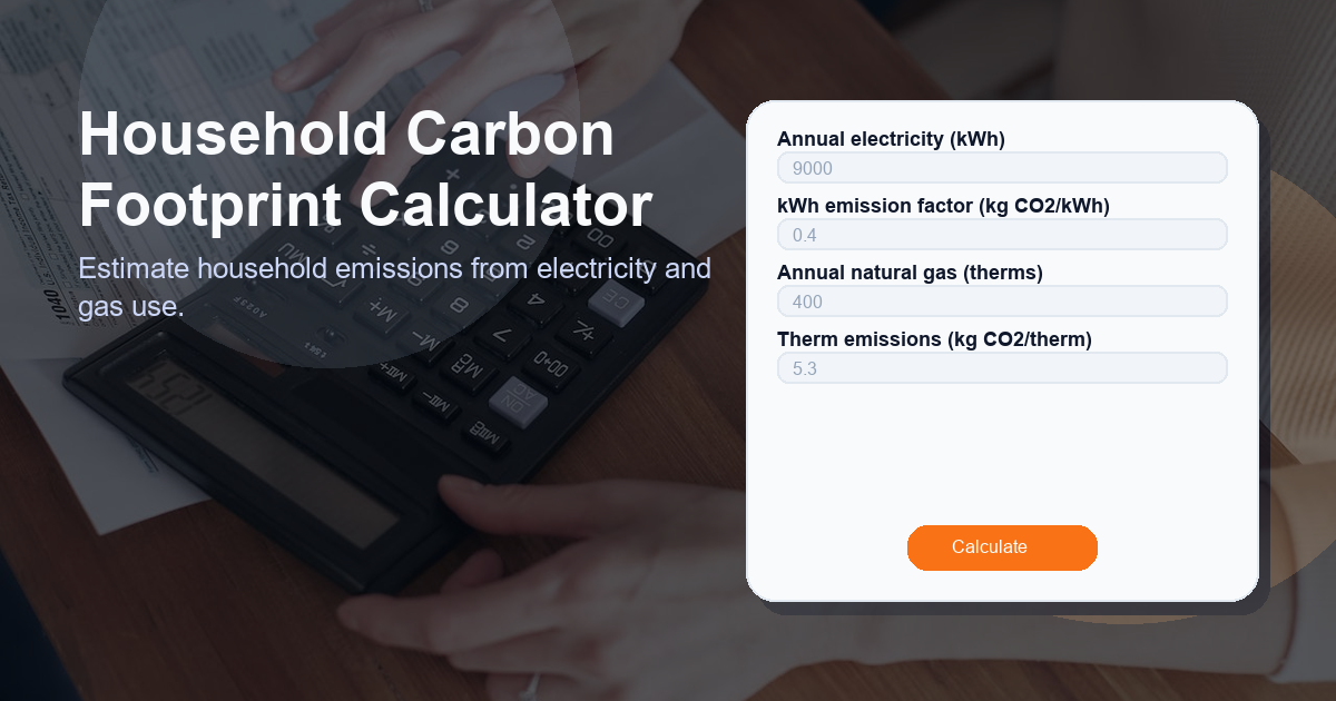Estimate household emissions from electricity and gas use.