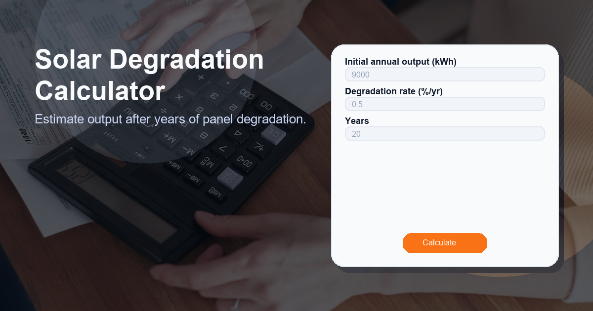 Estimate output after years of panel degradation.