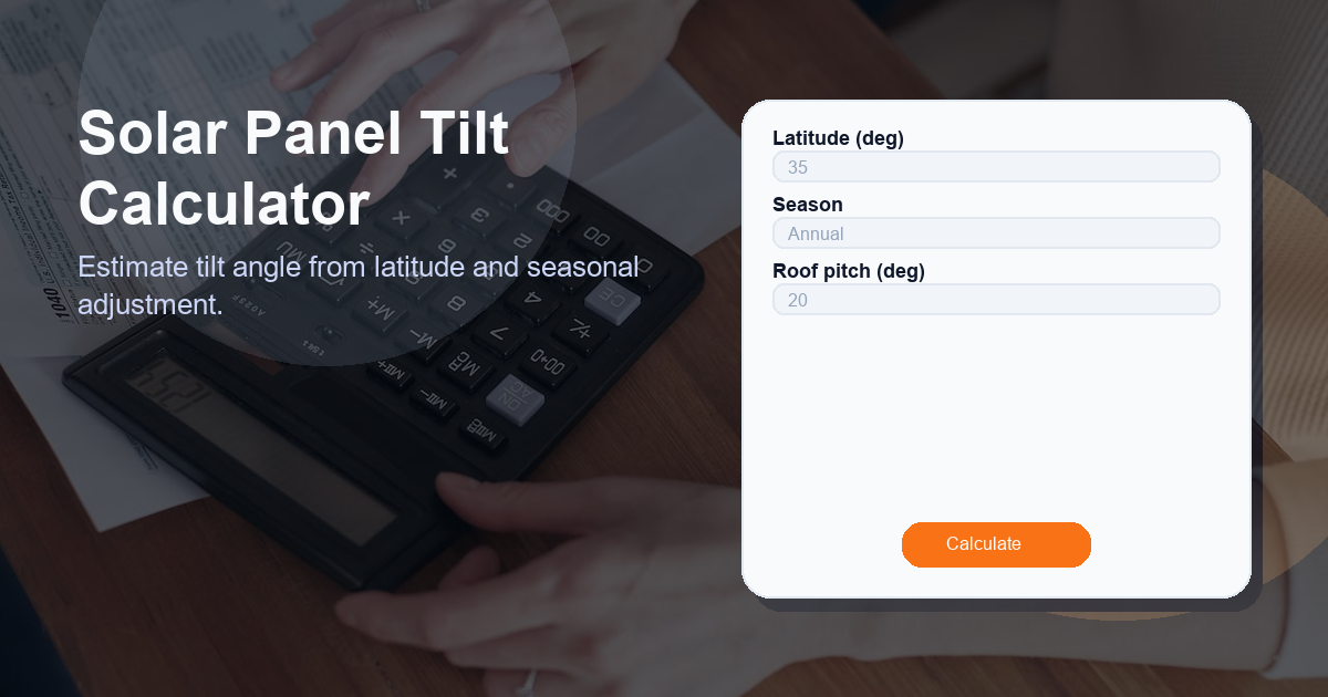 Estimate tilt angle from latitude and seasonal adjustment.