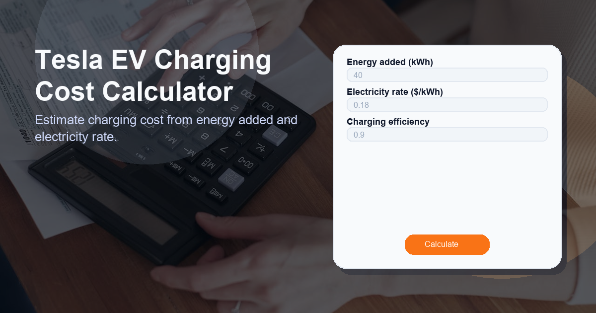 Estimate charging cost from energy added and electricity rate.