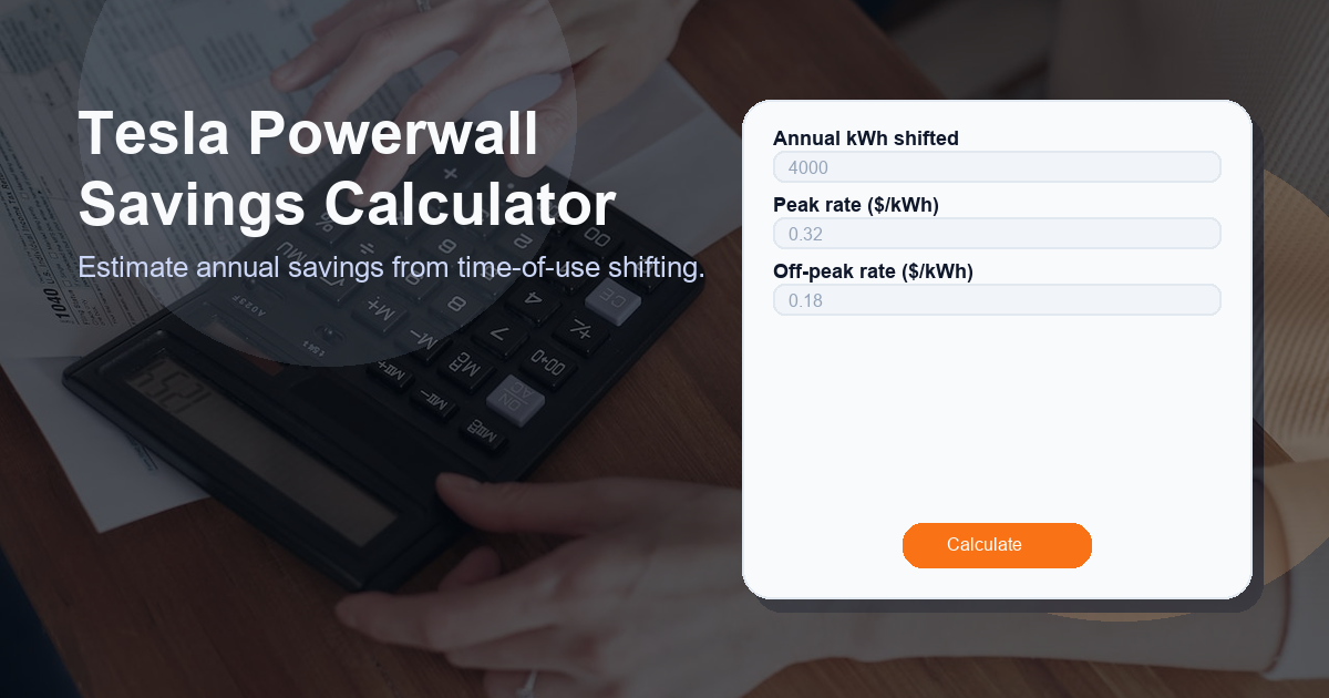 Estimate annual savings from time-of-use shifting.